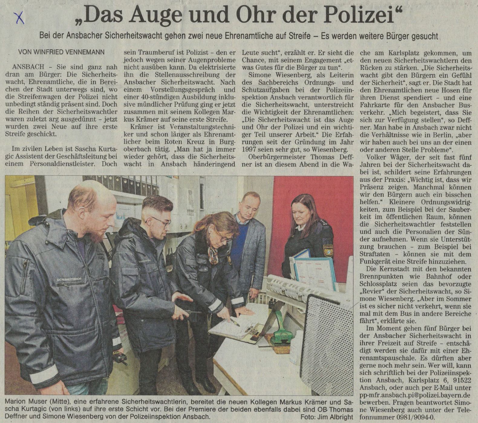 Read more about the article Pressebericht: Sicherheitswacht Ansbach